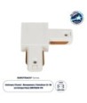 GLOBOSTAR® EUROTRACK-1PH 60906 Μονοφασικός Σύνδεσμος Γ Ράγας 2 Καλωδίων 1L+1N για Σύστημα Ράγας Eurotrack-1PH AC 220-240V IP20 - Λευκό Ματ - Μ6.5 x Π6.5 x Υ1.6cm
